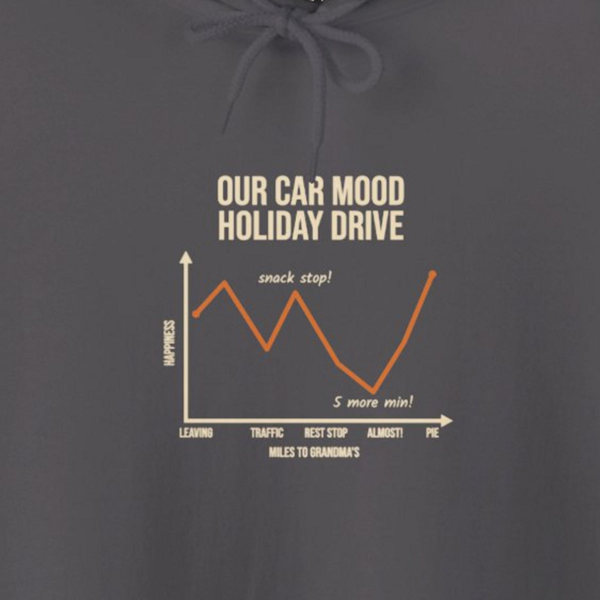 Funny Graph Shirt Hoodie - Charcoal product photo | MR7ART