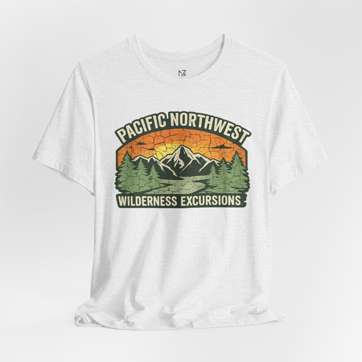 Pacific Northwest Wilderness Excursions T-Shirt - Ash flat lay | MR7ART