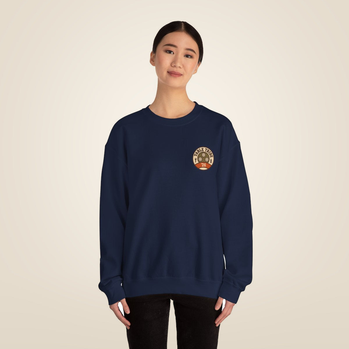 Family Reunion Sweatshirt - Navy worn by a model | MR7ART