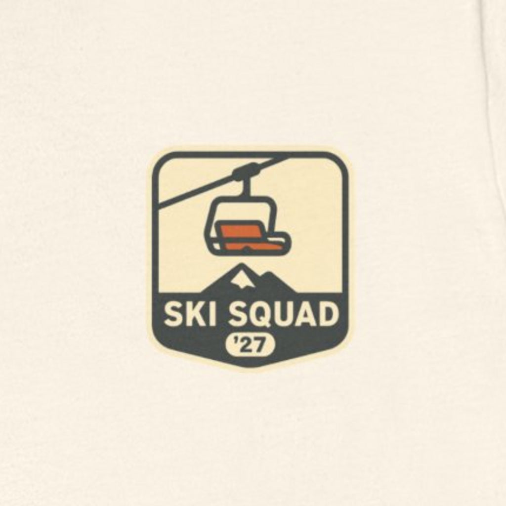 Ski Trip Tee - Natural worn by a model | MR7ART