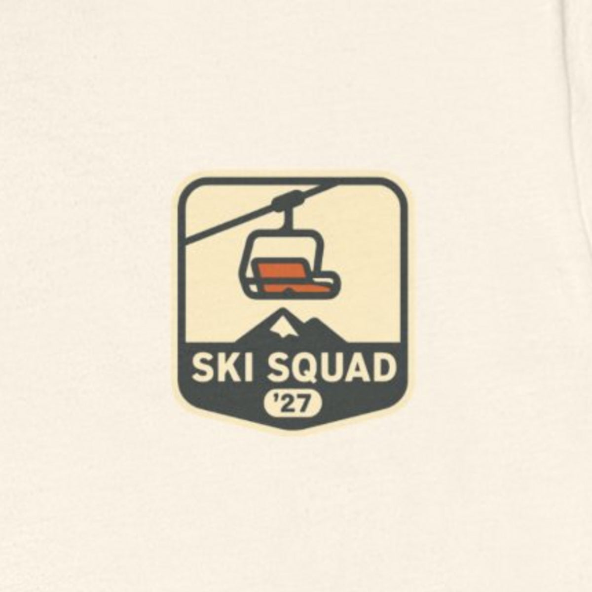 Ski Trip Tee - Natural worn by a model | MR7ART