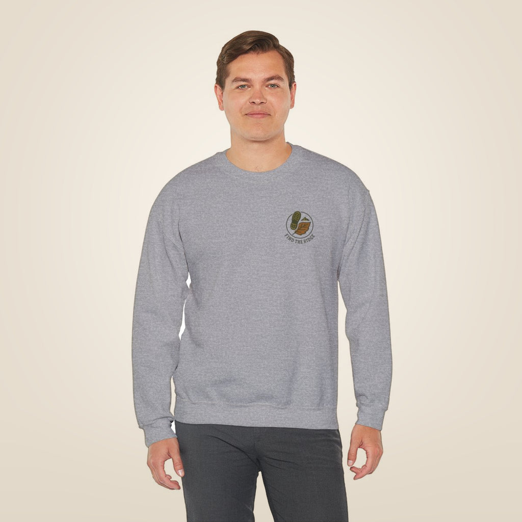 Hiking Sweatshirt - Sport Grey worn by a model | MR7ART