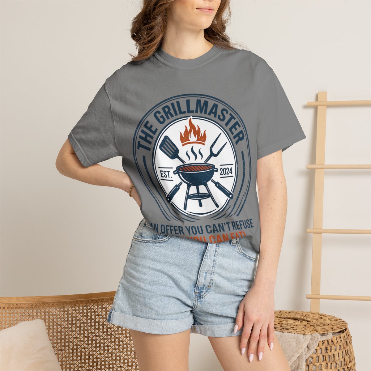 The Grillmaster T-shirt - Grey product photo | MR7ART