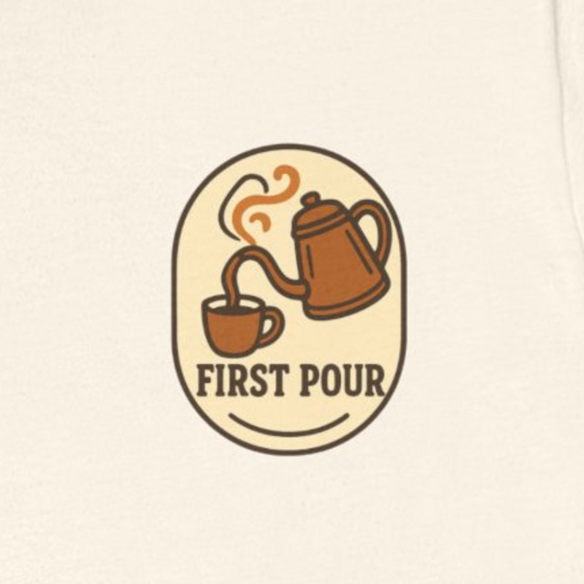 Pour Over Coffee Tee - Natural worn by a model | MR7ART
