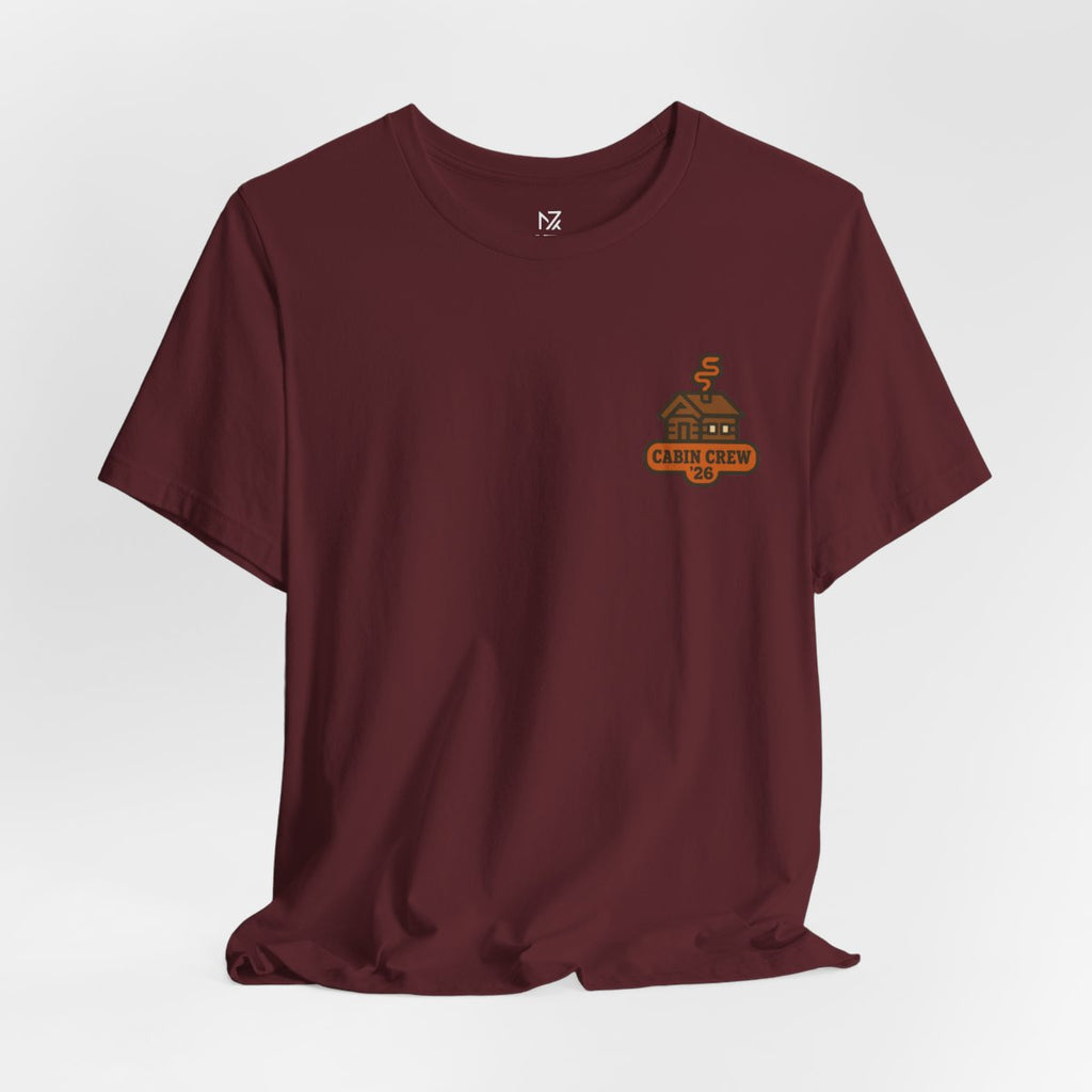 Matching Cabin Crew Tee - Maroon flat lay | MR7ART