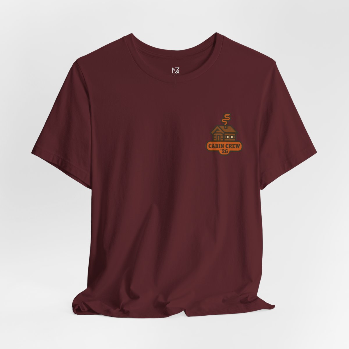 Matching Cabin Crew Tee - Maroon flat lay | MR7ART