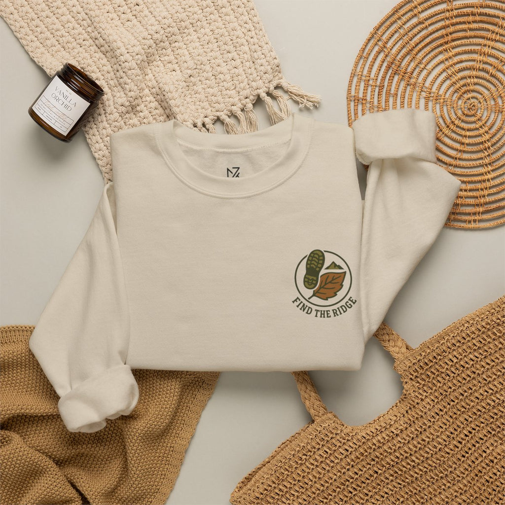 Hiking Sweatshirt - Sand folded flat lay | MR7ART