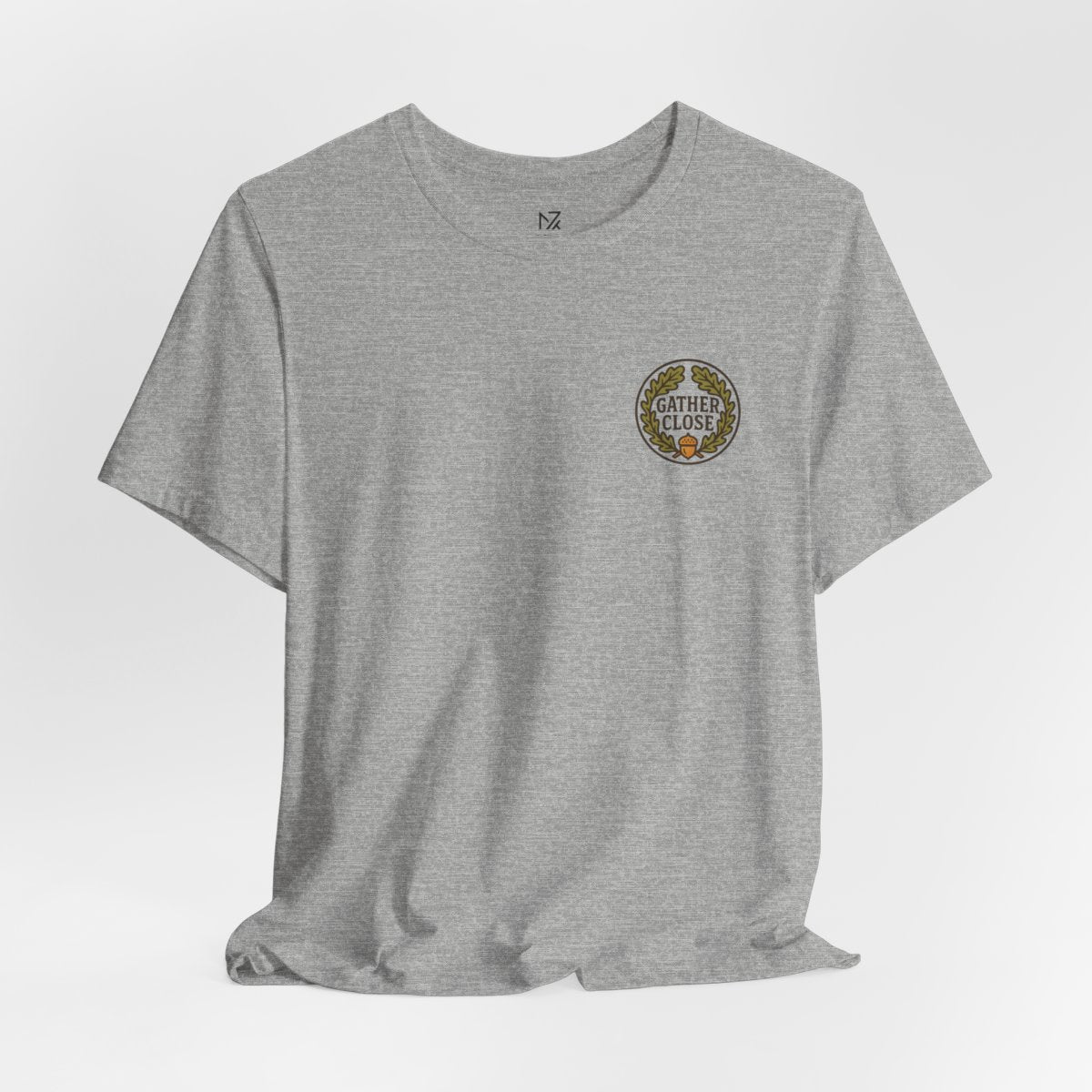 Thanksgiving Wreath Tee - Athletic Heather flat lay | MR7ART
