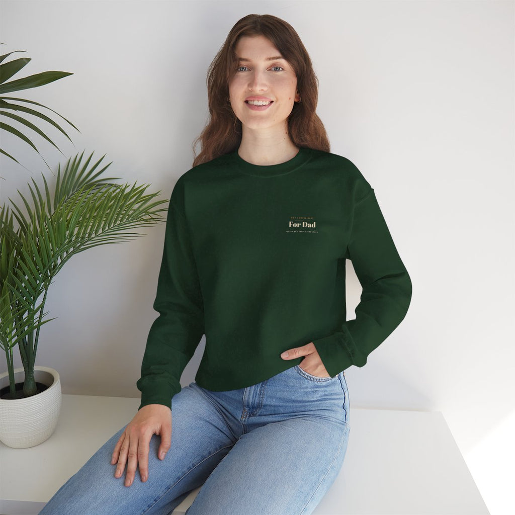 Dad Gift Sweatshirt - Forest Green worn by a model | MR7ART