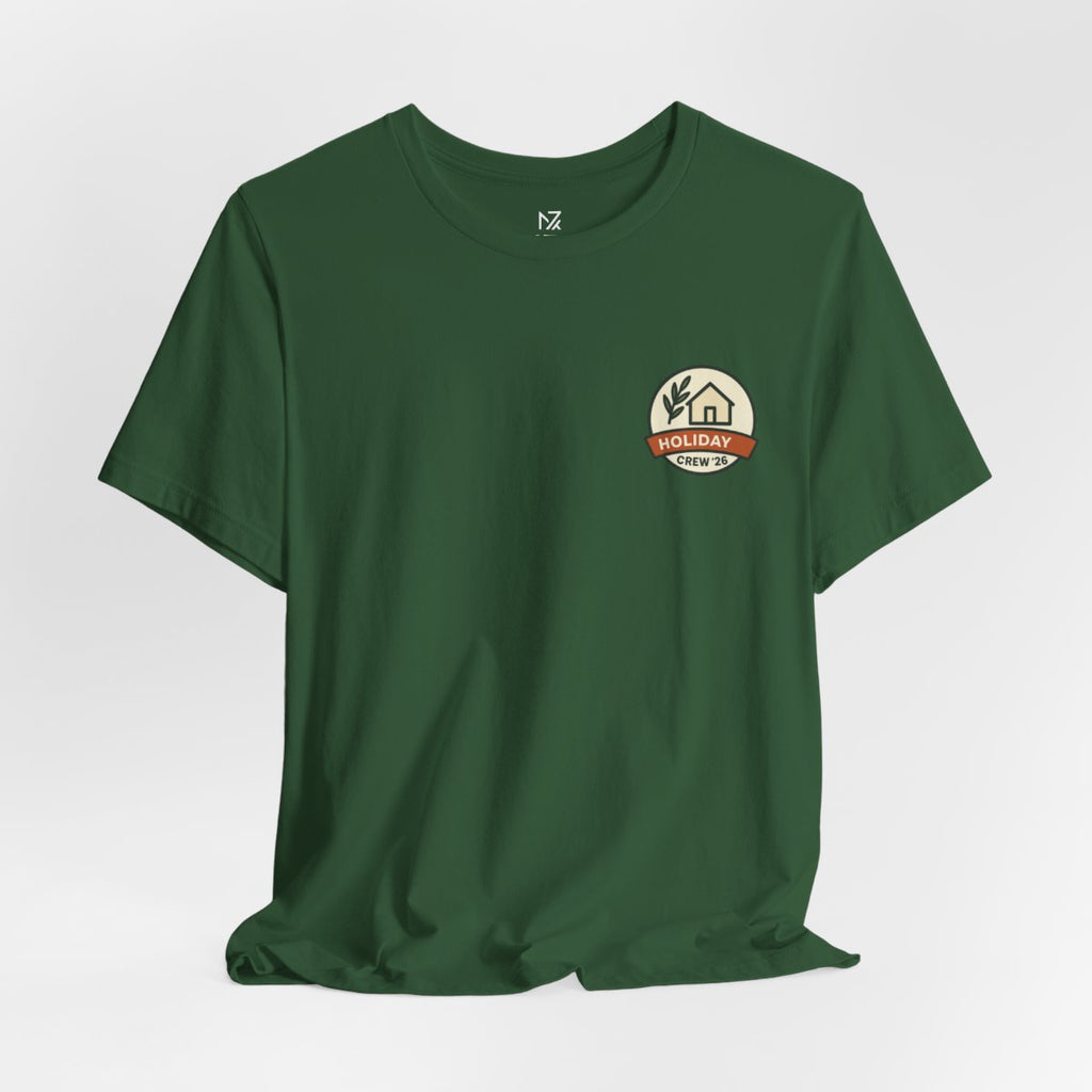 Family Holiday Matching Tee - Evergreen flat lay | MR7ART