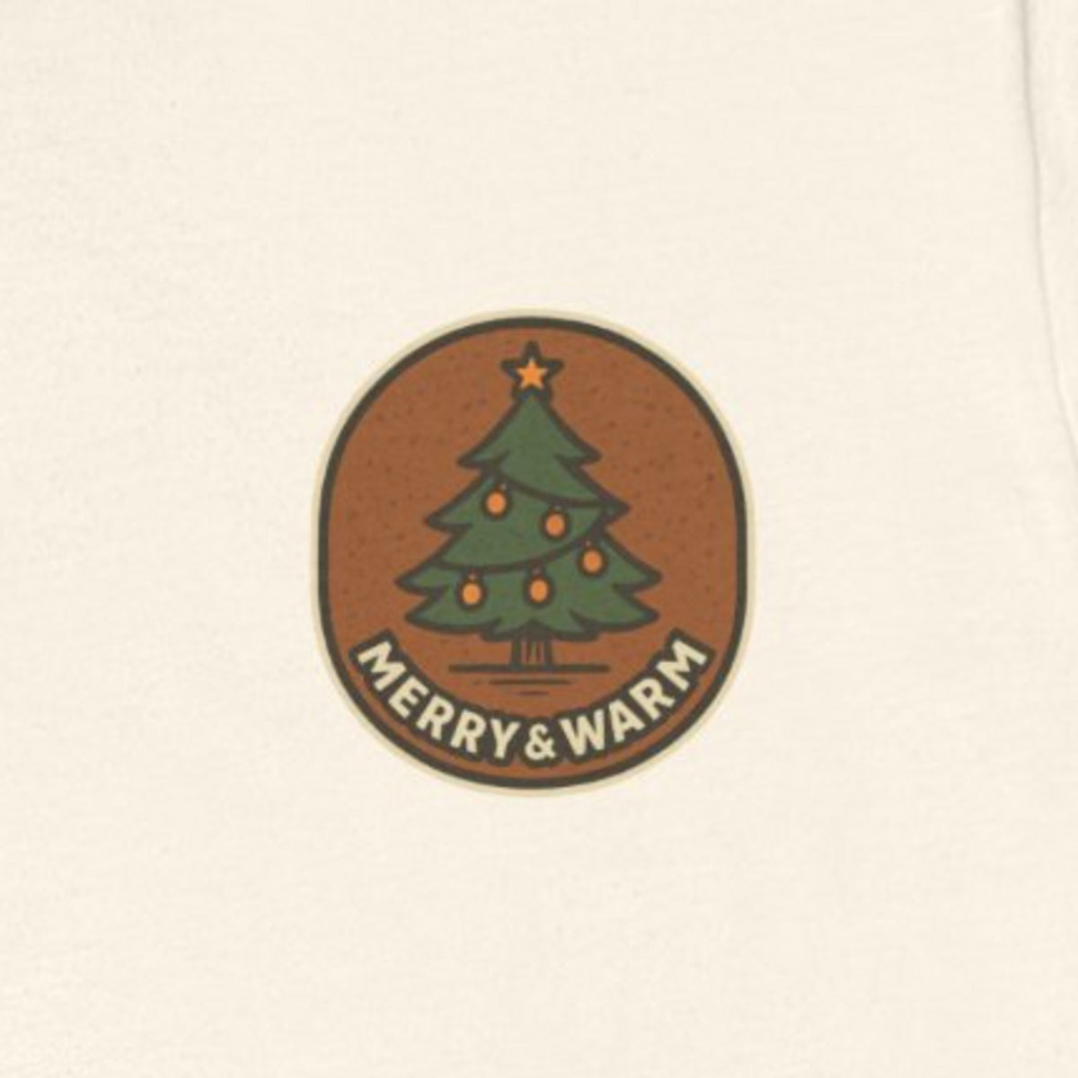 Christmas Tree Tee - Natural worn by a model | MR7ART