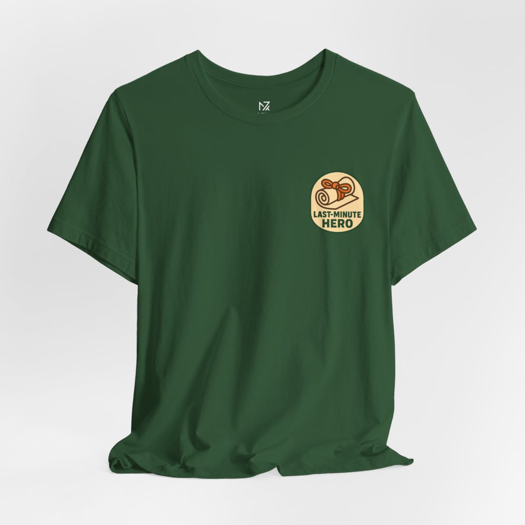 Last-Minute Gift Tee - Evergreen flat lay | MR7ART