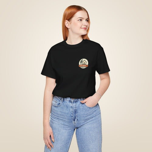 Family Holiday Matching Tee - Black worn by a model | MR7ART