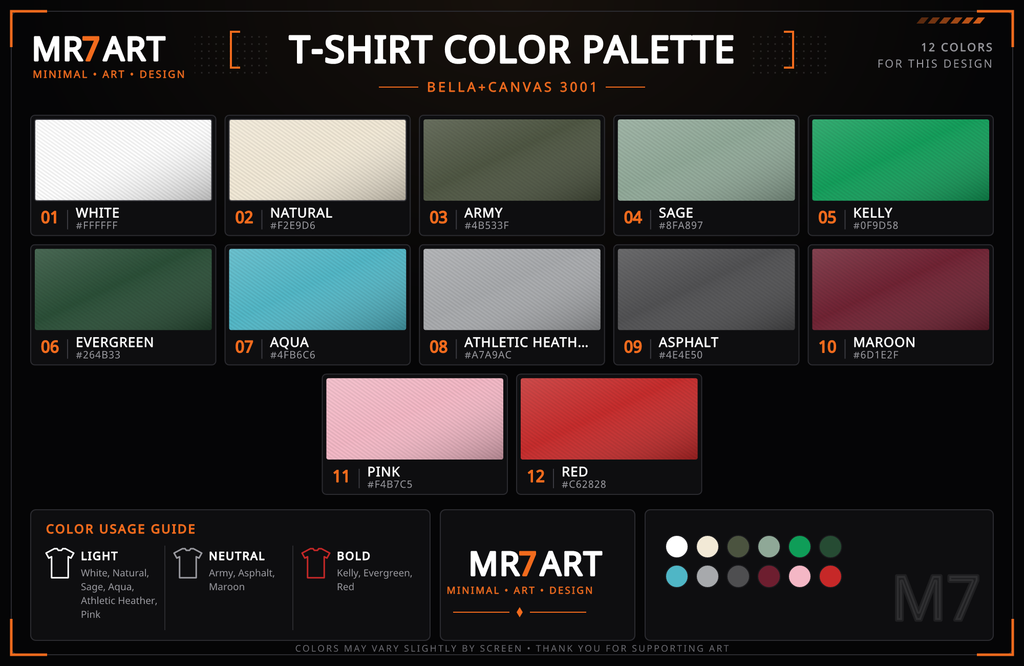 Mountain Sunrise Tee - color palette | MR7ART