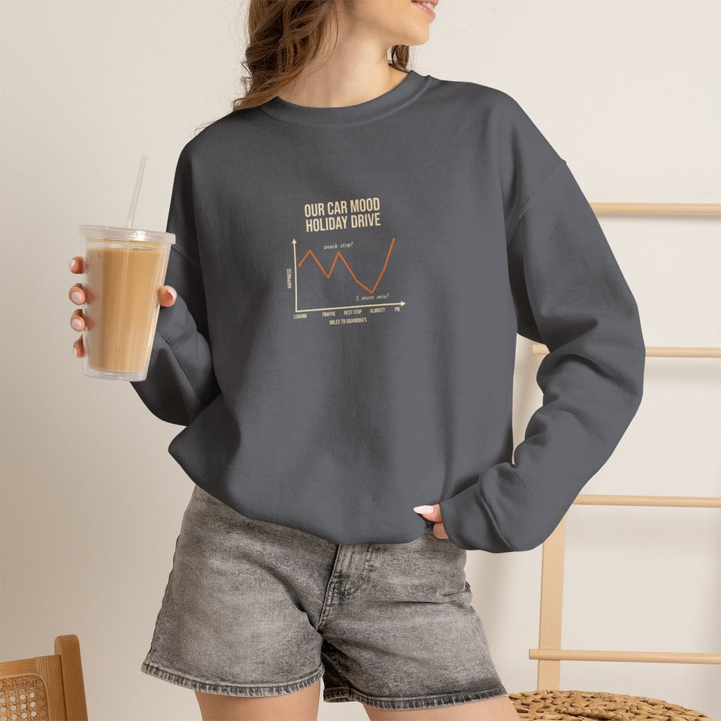 Funny Graph Shirt Sweatshirt - Charcoal worn by a model | MR7ART