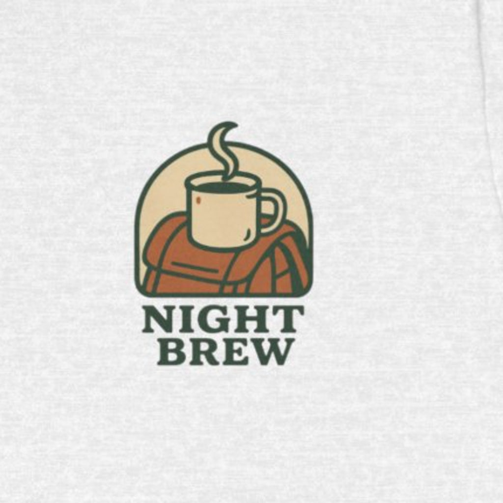 Camping Coffee Tee - Ash worn by a model | MR7ART