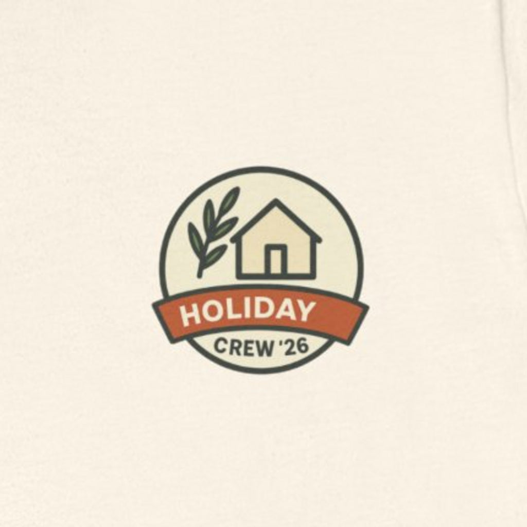 Family Holiday Matching Tee - Natural worn by a model | MR7ART