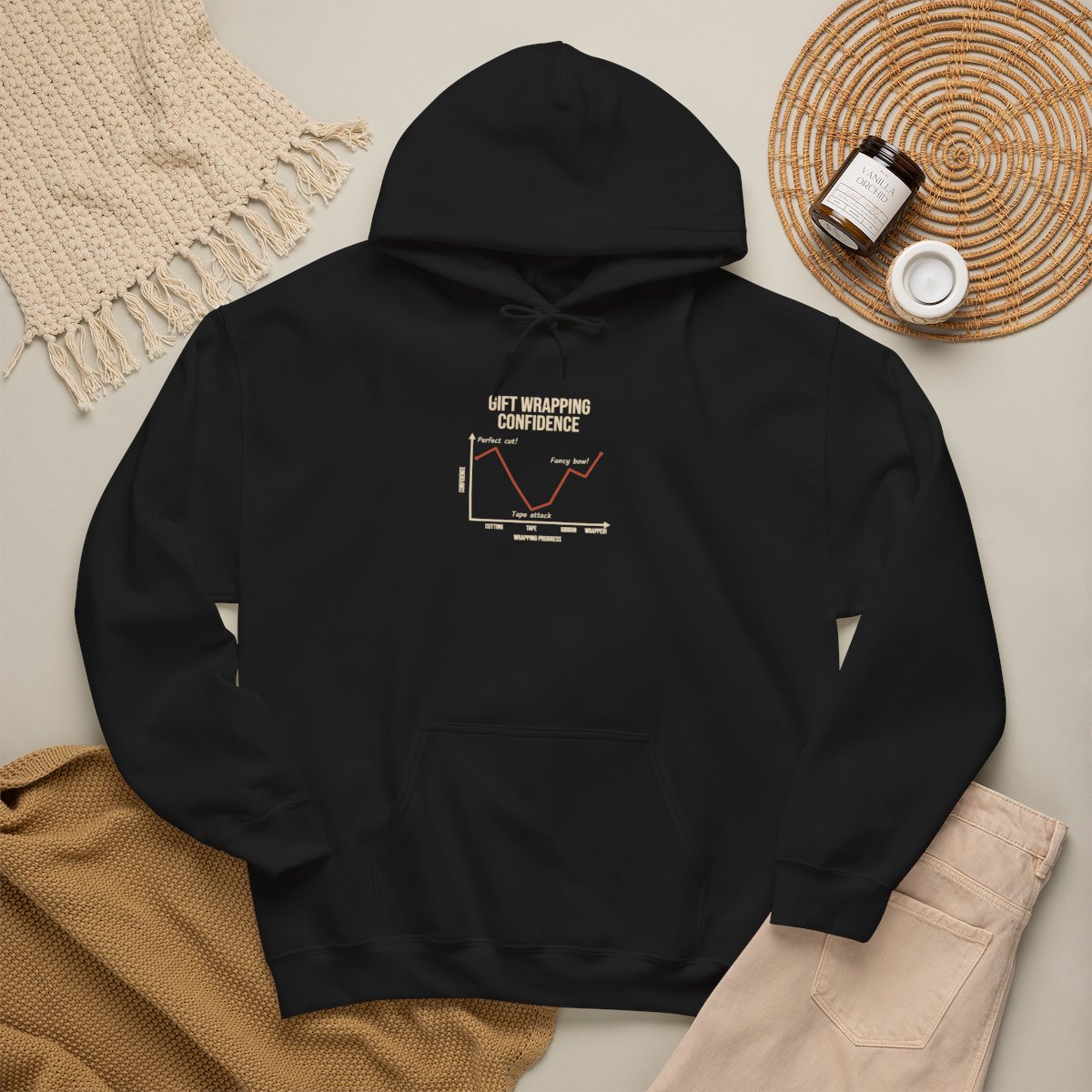 Funny Graph Shirt Hoodie - Black product photo | MR7ART