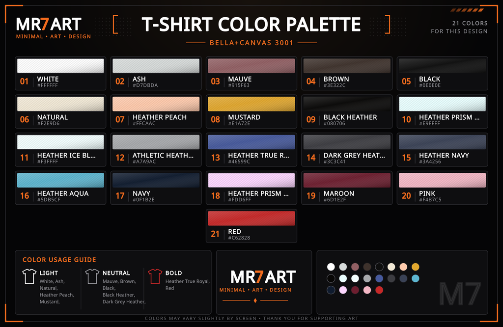 Pacific Northwest Wilderness Excursions T-Shirt - color palette | MR7ART