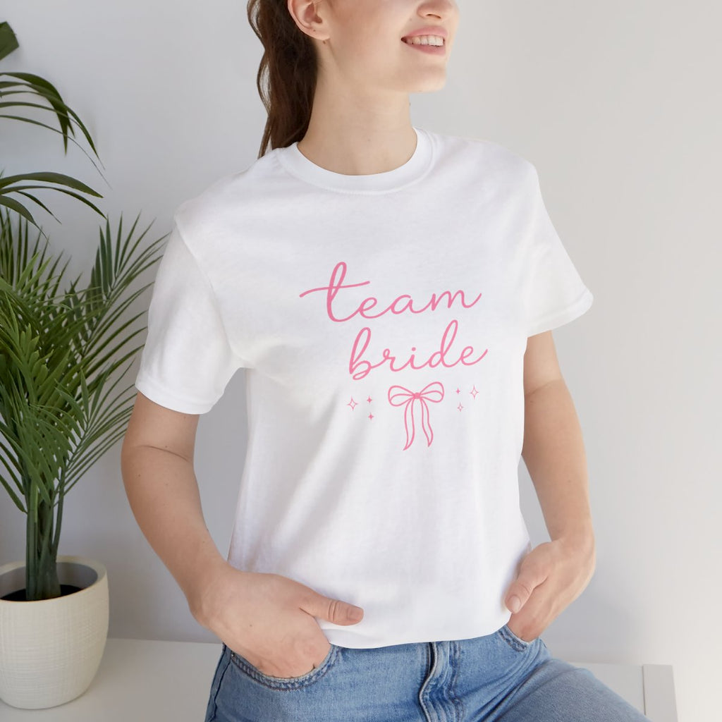 Team Bride tee - White worn by a model | MR7ART