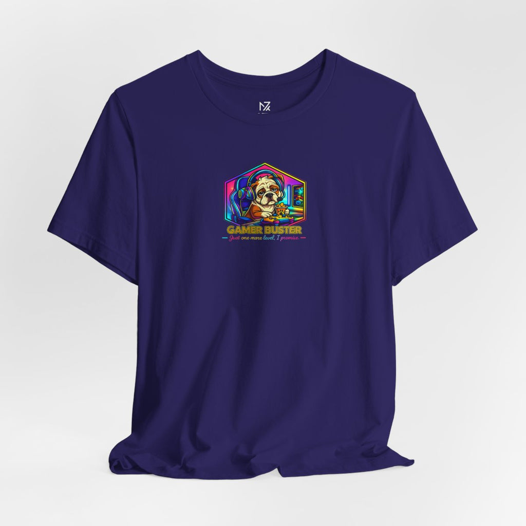 Retro Gamer Skull tee - Team Navy flat lay | MR7ART