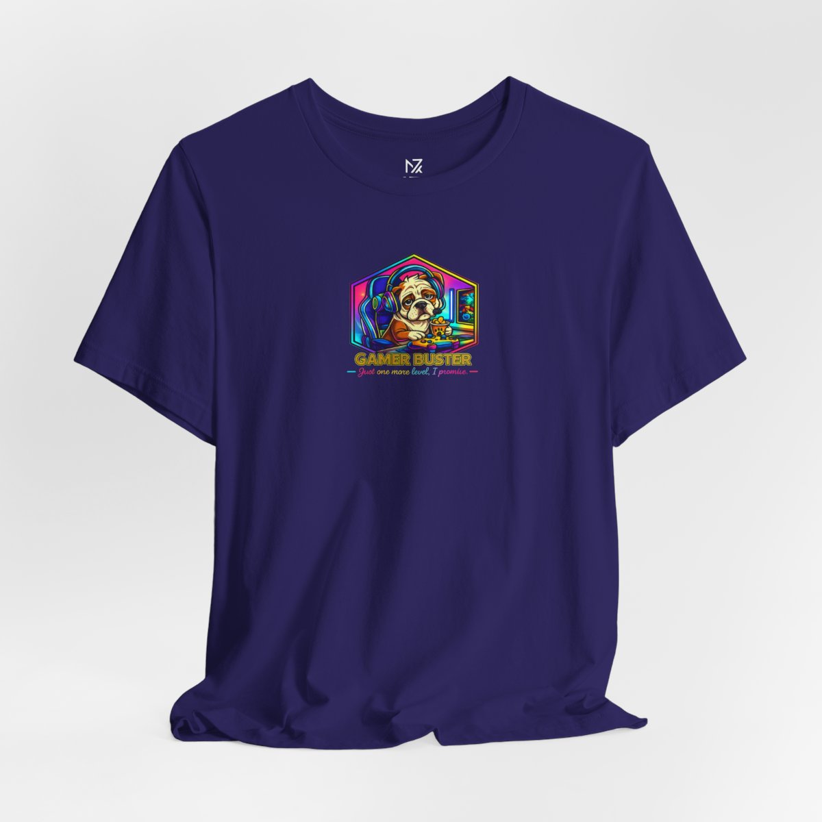 Retro Gamer Skull tee - Team Navy flat lay | MR7ART