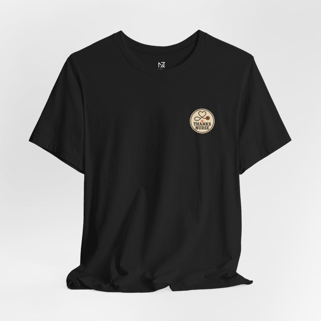 Nurse Thanksgiving Tee - Black worn by a model | MR7ART
