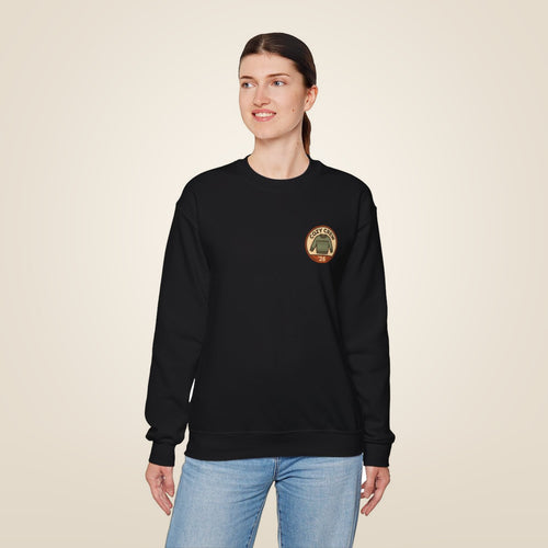 Matching Family Christmas Sweatshirt - Black worn by a model | MR7ART