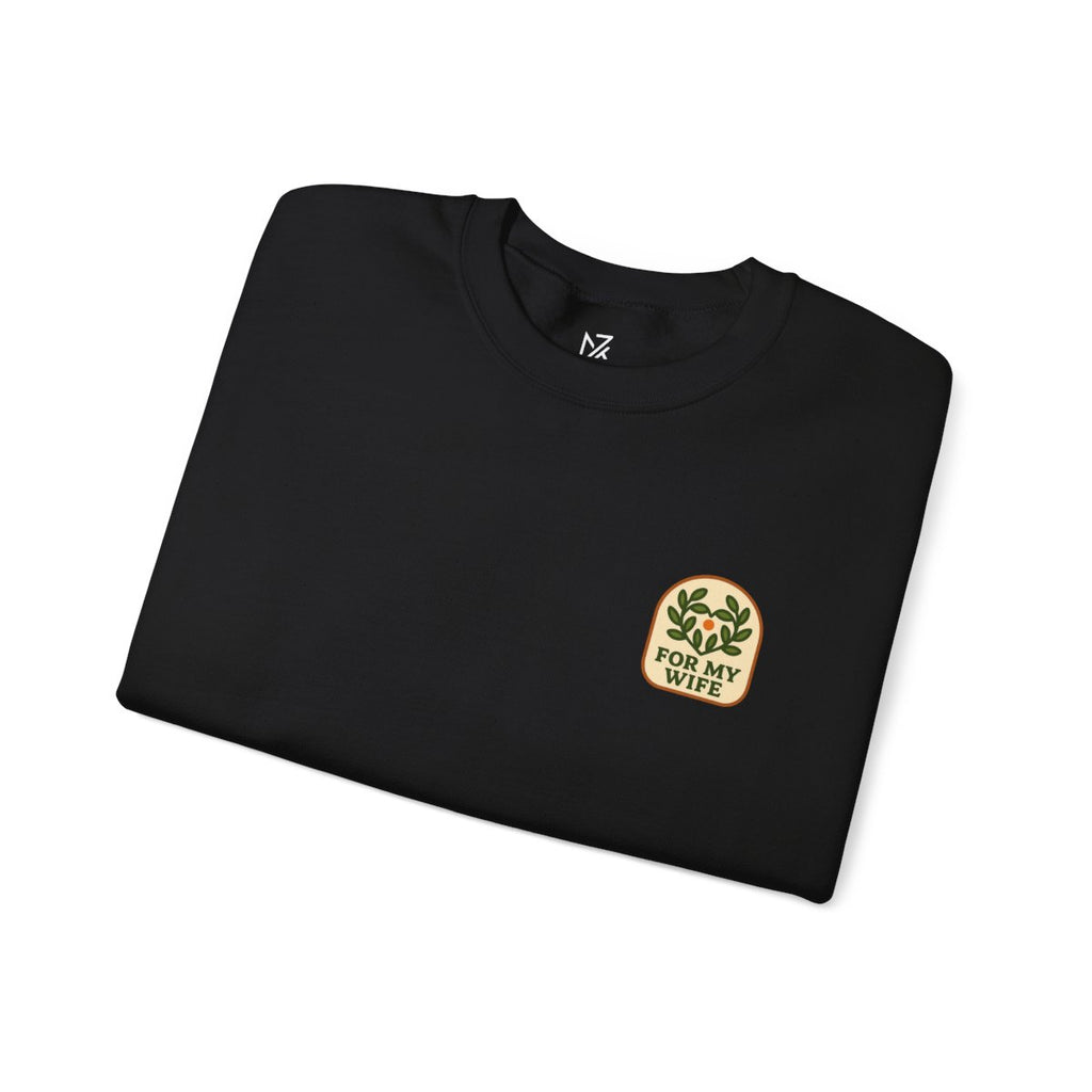 Thanksgiving Gift For Wife Sweatshirt - Black worn by a model | MR7ART