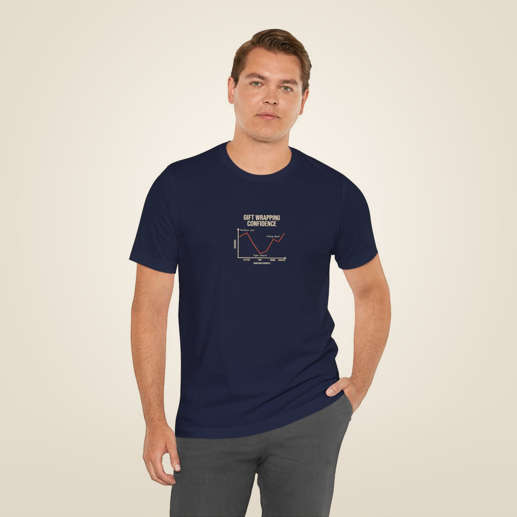 Funny Graph Shirt Tee - Navy worn by a model | MR7ART