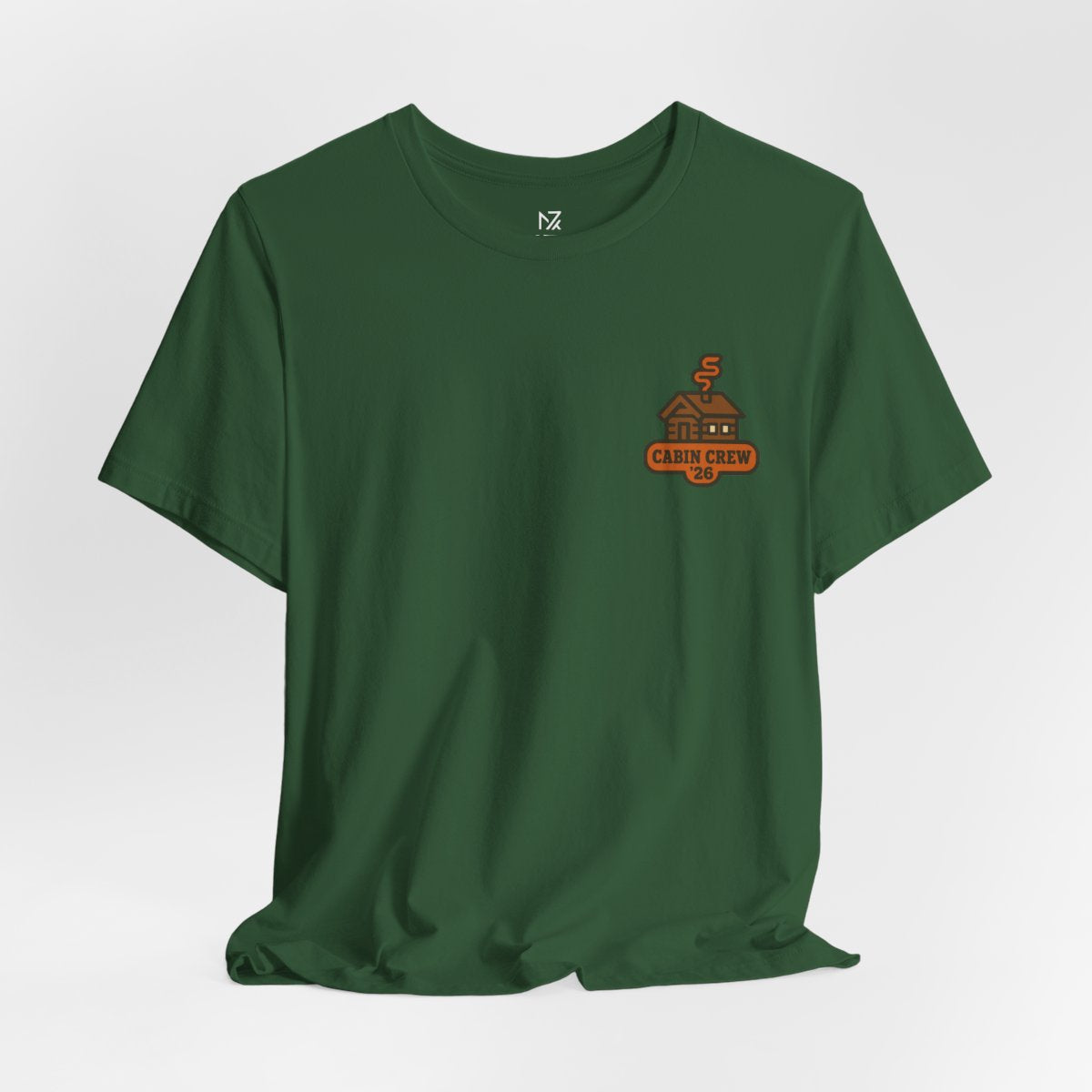 Matching Cabin Crew Tee - Evergreen flat lay | MR7ART