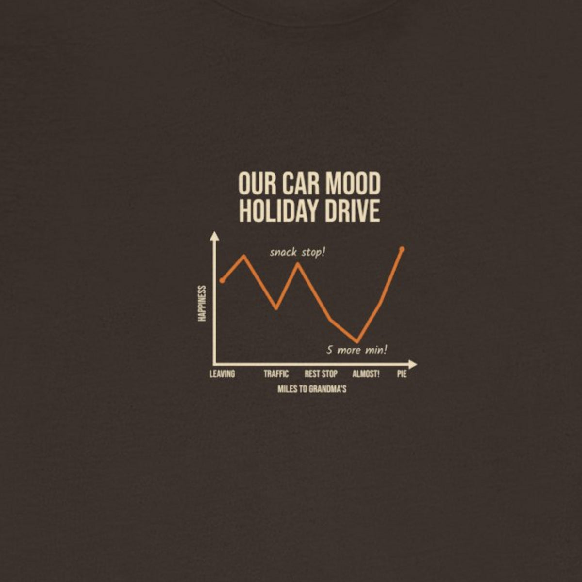 Funny Graph Shirt Tee - Brown worn by a model | MR7ART