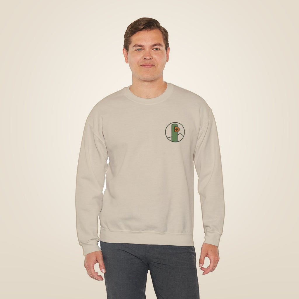 Hiking Sweatshirt - Sand worn by a model | MR7ART