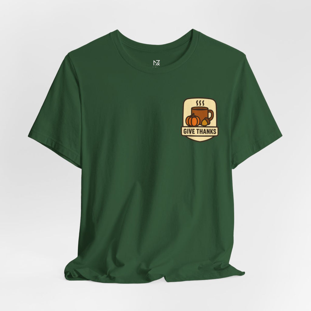 Thanksgiving Tee - Evergreen flat lay | MR7ART