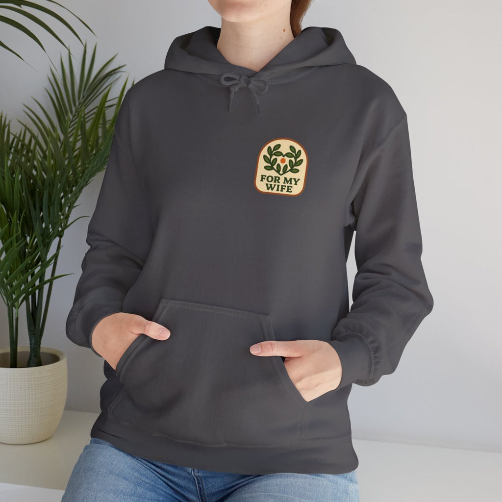 Thanksgiving Gift For Wife Hoodie - Charcoal worn by a model | MR7ART