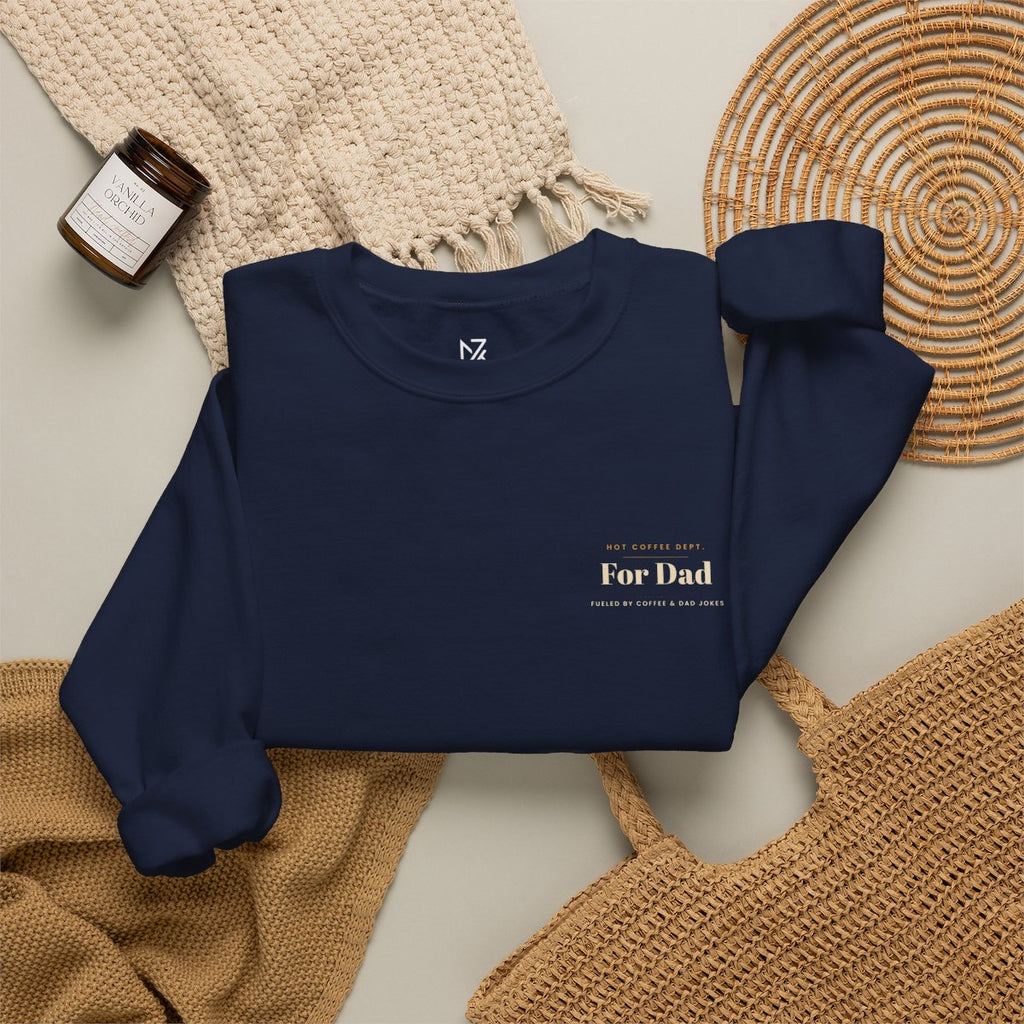 Dad Gift Sweatshirt - Navy folded flat lay | MR7ART