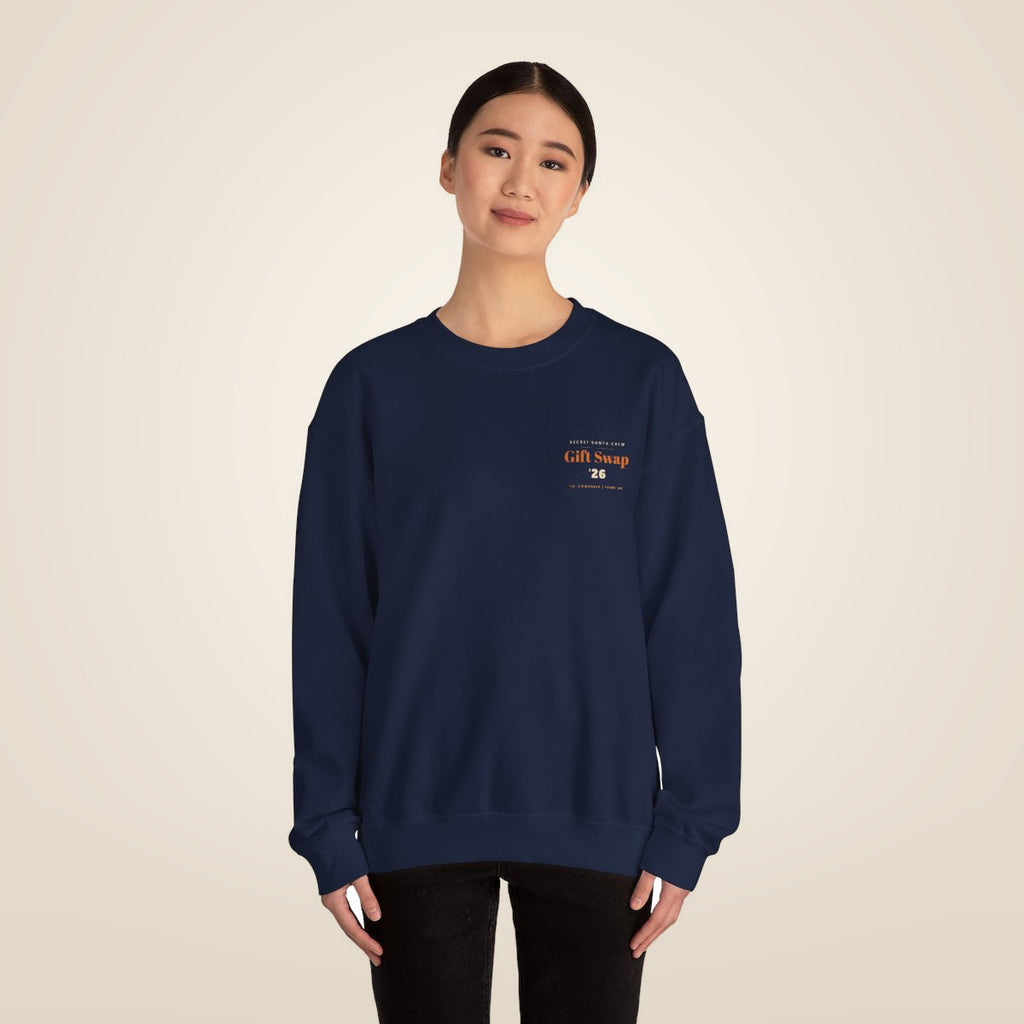 Secret Santa Sweatshirt - Navy worn by a model | MR7ART