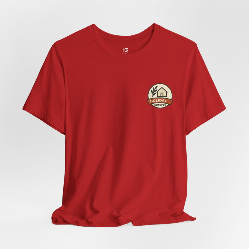 Family Holiday Matching Tee - Red flat lay | MR7ART
