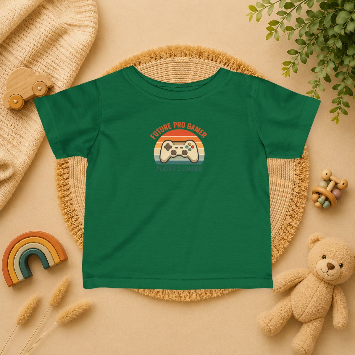 Future Pro Gamer Baby Shirt, Player 2 Loaded Baby Tee, Gamer Baby Gift, Gaming Baby Outfit, Newborn Gamer Shirt, Baby Shower Gift, Baby tee - Kelly product photo | MR7ART