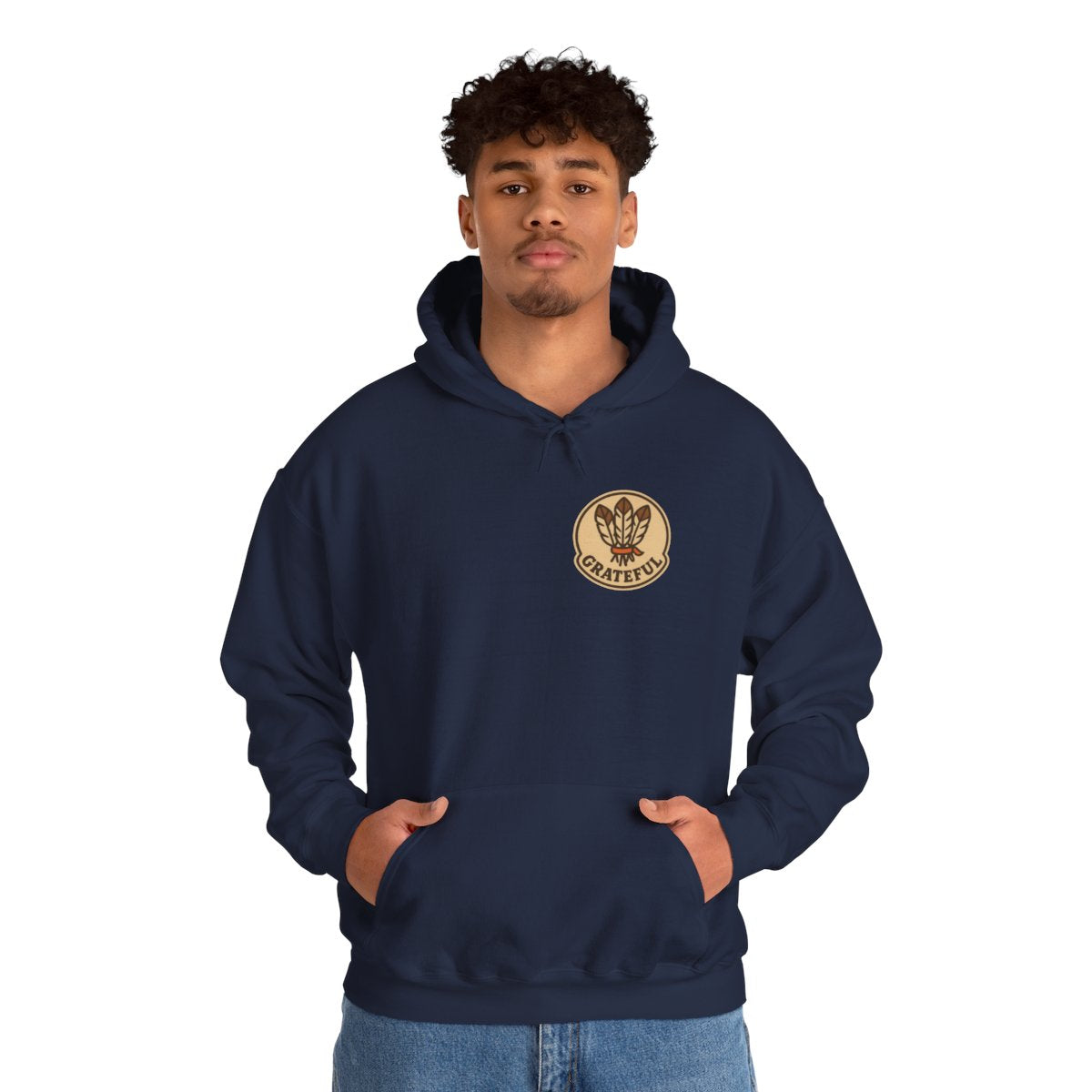 Thanksgiving Hostess Gift Hoodie - Navy product photo | MR7ART
