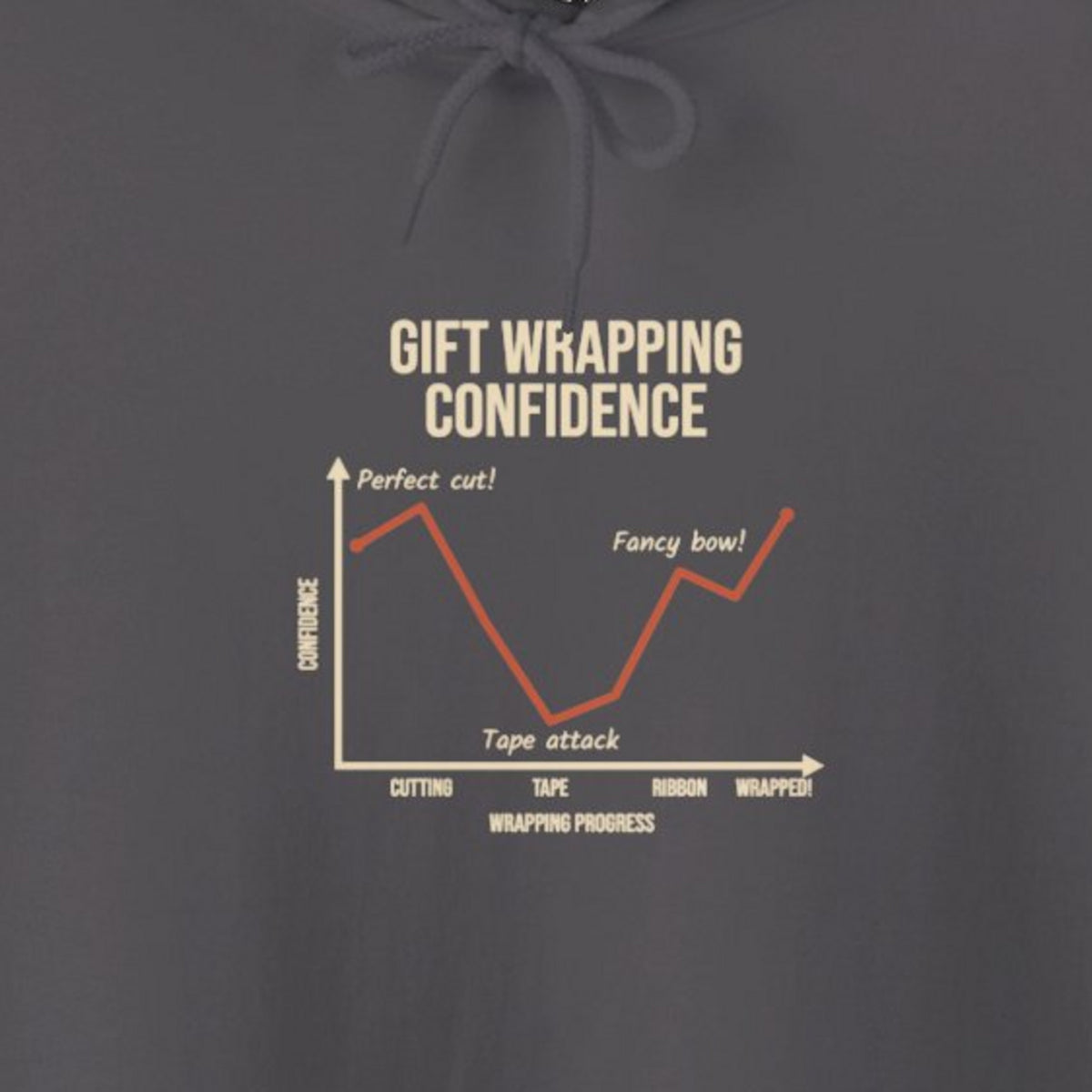 Funny Graph Shirt Hoodie - Charcoal product photo | MR7ART