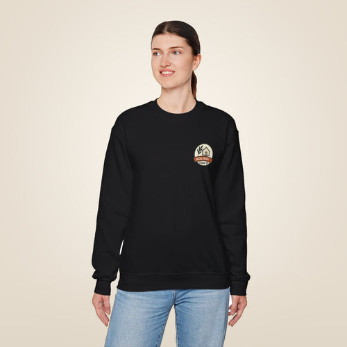 Family Holiday Matching Sweatshirt - Black worn by a model | MR7ART