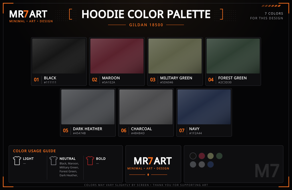 Funny Graph Shirt Hoodie - color palette | MR7ART