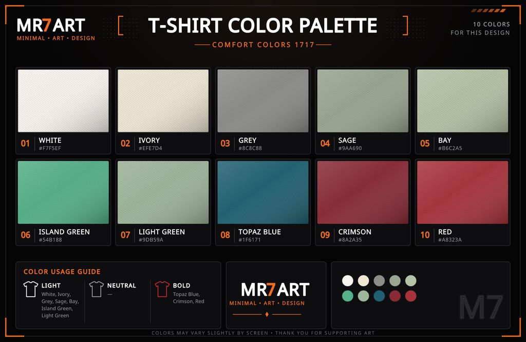 Dad The Superhero graphic T-shirt - color palette | MR7ART