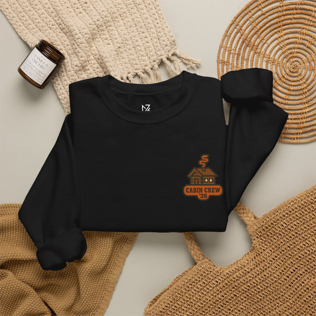 Matching Cabin Crew Sweatshirt - Black folded flat lay | MR7ART