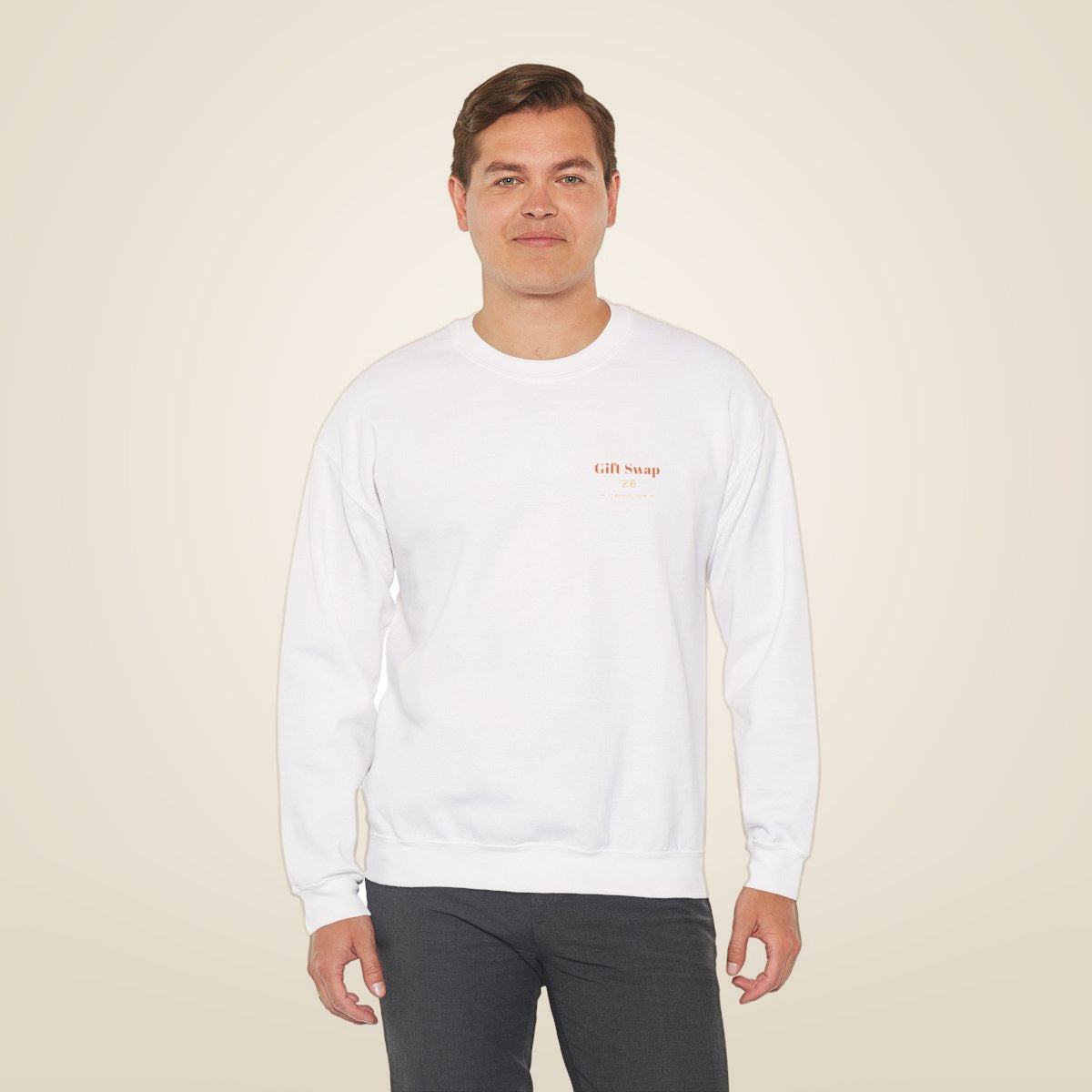 Secret Santa Sweatshirt - White worn by a model | MR7ART