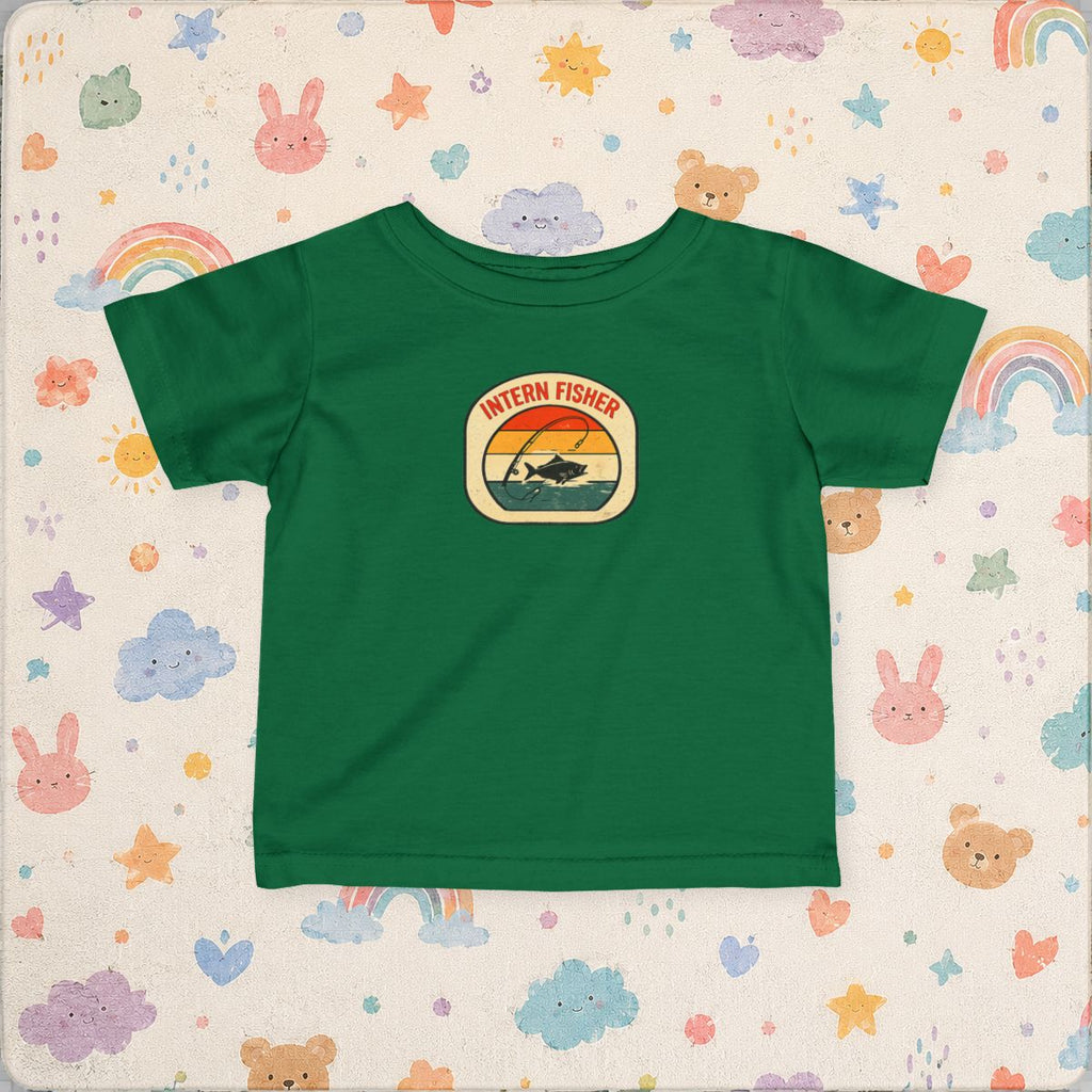 Baby tee, Intern Fisher Vintage Sunset badge Infant Tee, - Kelly product photo | MR7ART