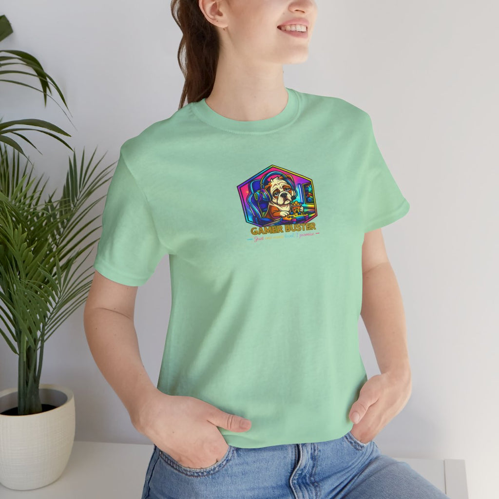 Retro Gamer Skull tee - Mint worn by a model | MR7ART