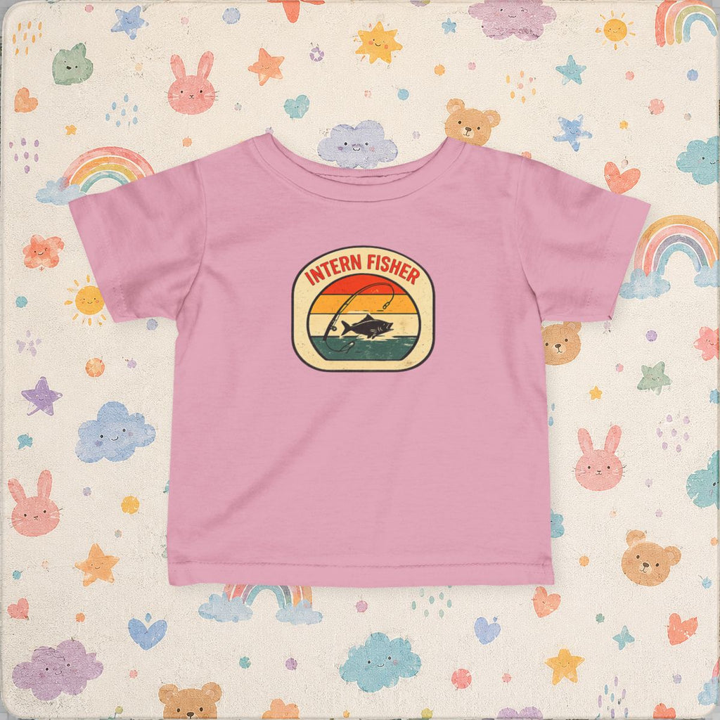 Baby tee, Intern Fisher Vintage Sunset badge Infant Tee, - Pink product photo | MR7ART