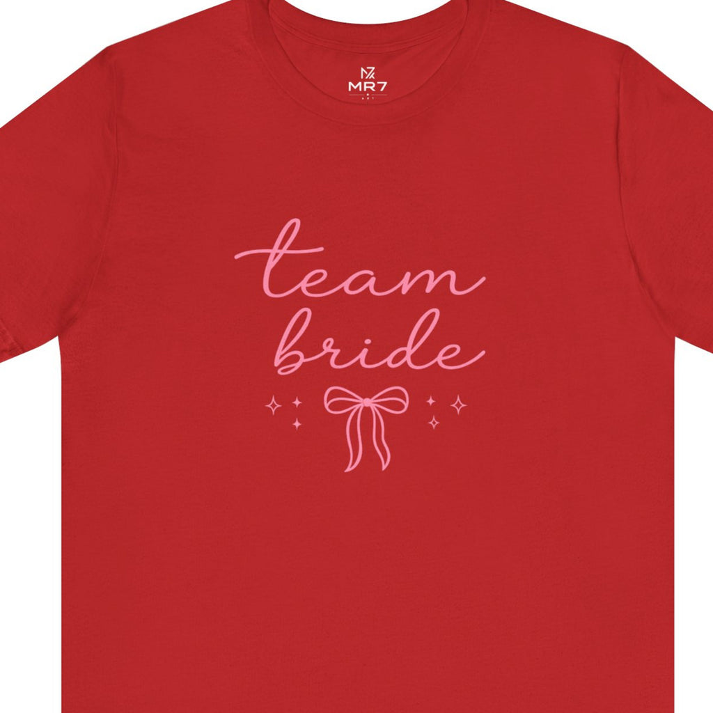 Team Bride tee - Red worn by a model | MR7ART